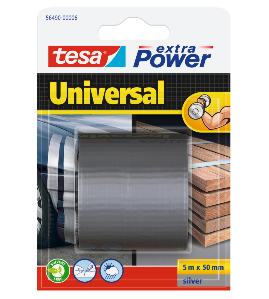 Nastro adesivo "extra power" colore argento, 5 mt x 50 mm - tesa